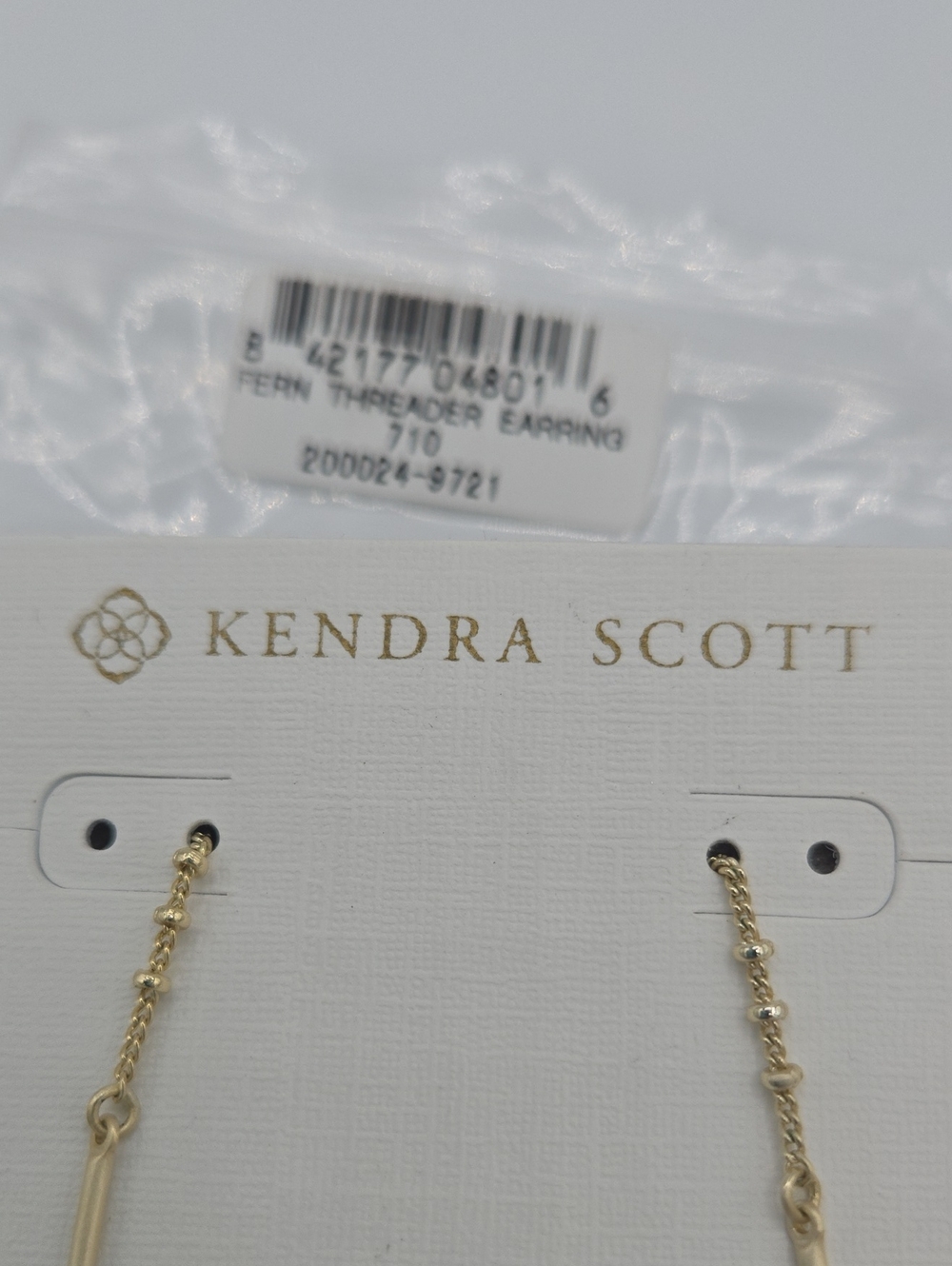 Kendra Scott Fern Gold Threader Drop Earrings - Gold - Picture 2 of 3